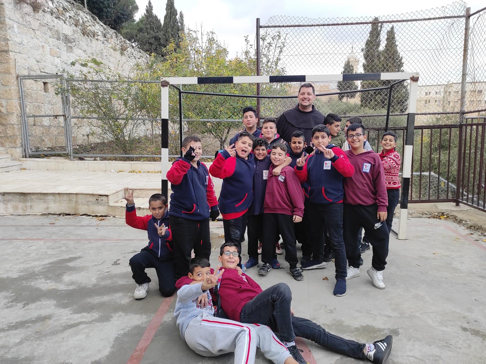 In Bethlehem the Franciscan Boys Home with Abuna Sandro and the boys