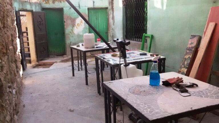 “Work in progress” in the guesthouse at Sabastiya